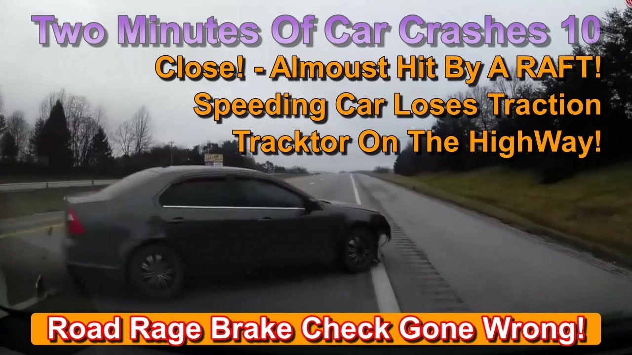 Speeding Car Loses Traction - Car Crash Compilation Tractor In The High Speed Lane