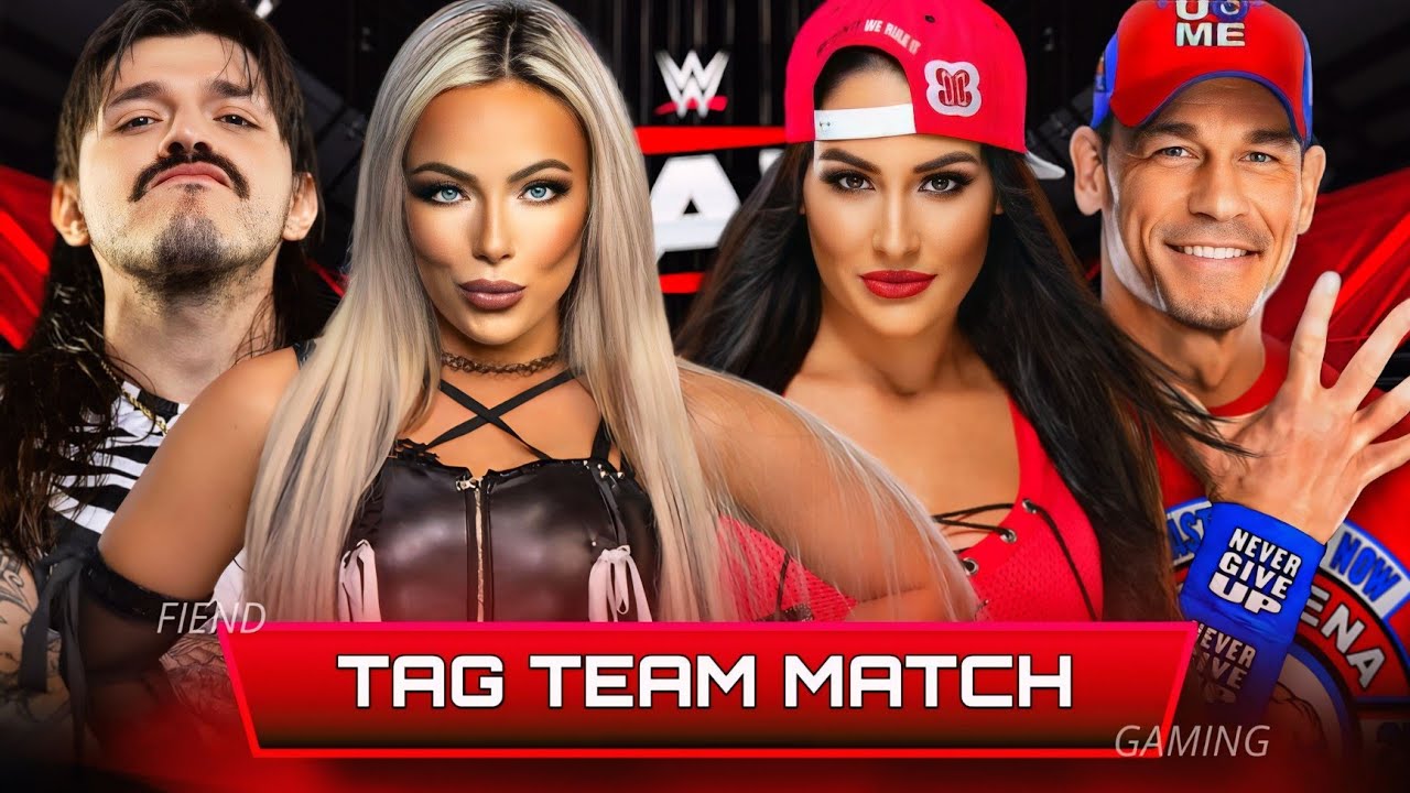 WWE 2K25 | Liv Morgan & Dominik Mysterio VS Nikki Bella & John Cena - Tag Team Match | WWE RAW