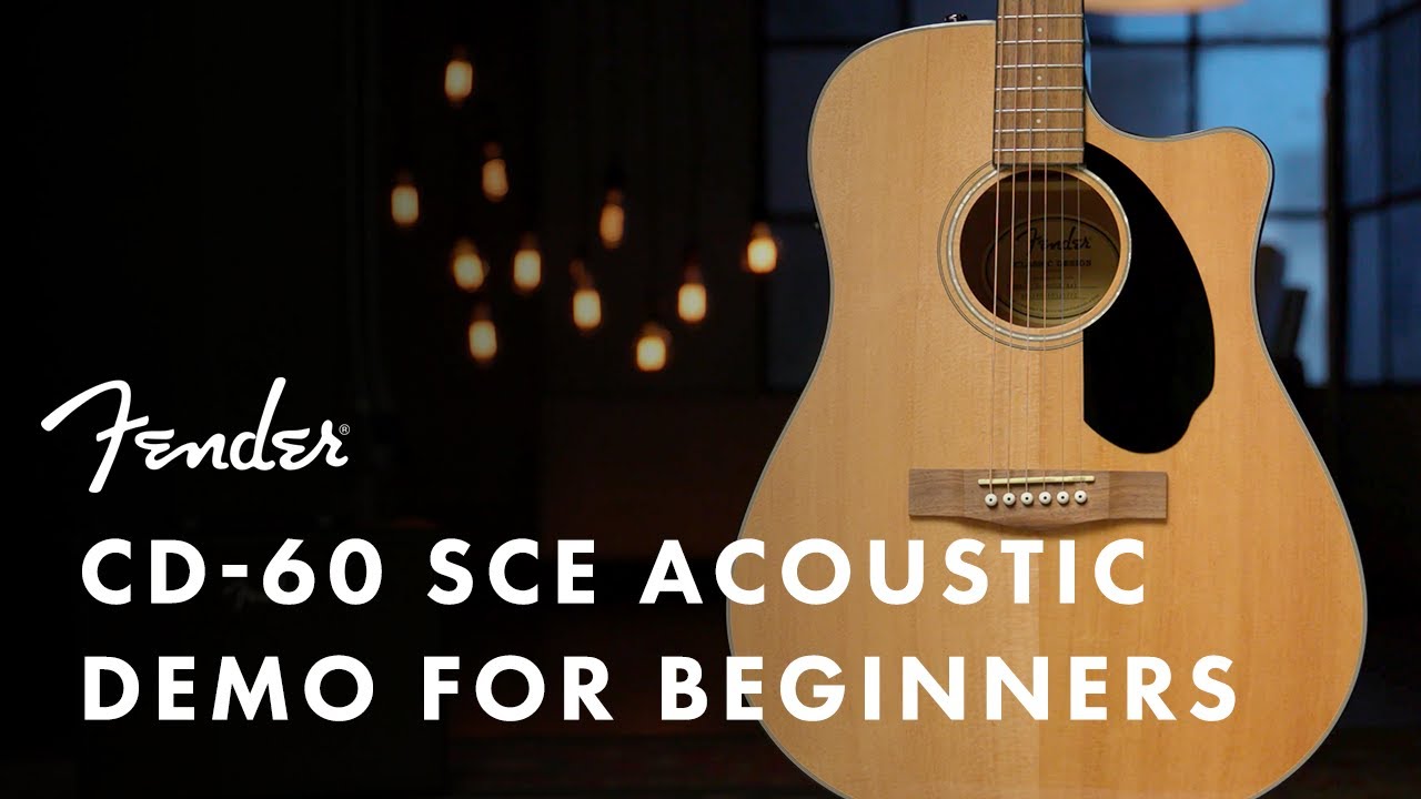 Демонстрация акустической гитары Fender CD60SCE для начинающих | Fender