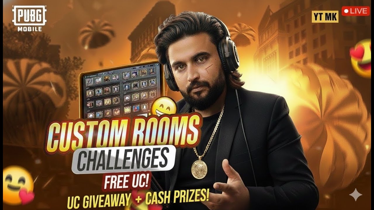 PUBG Mobile Custom Room Live 🔥 Cash + UC Giveaway | YT MK LIVE