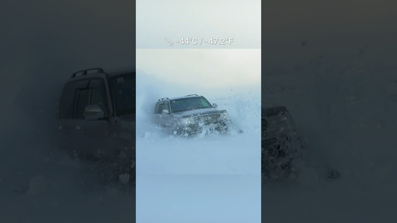 🥶❄ Внедорожник провалился в Ледяную реку! - 44 ℃.🌡 #наледь #охота