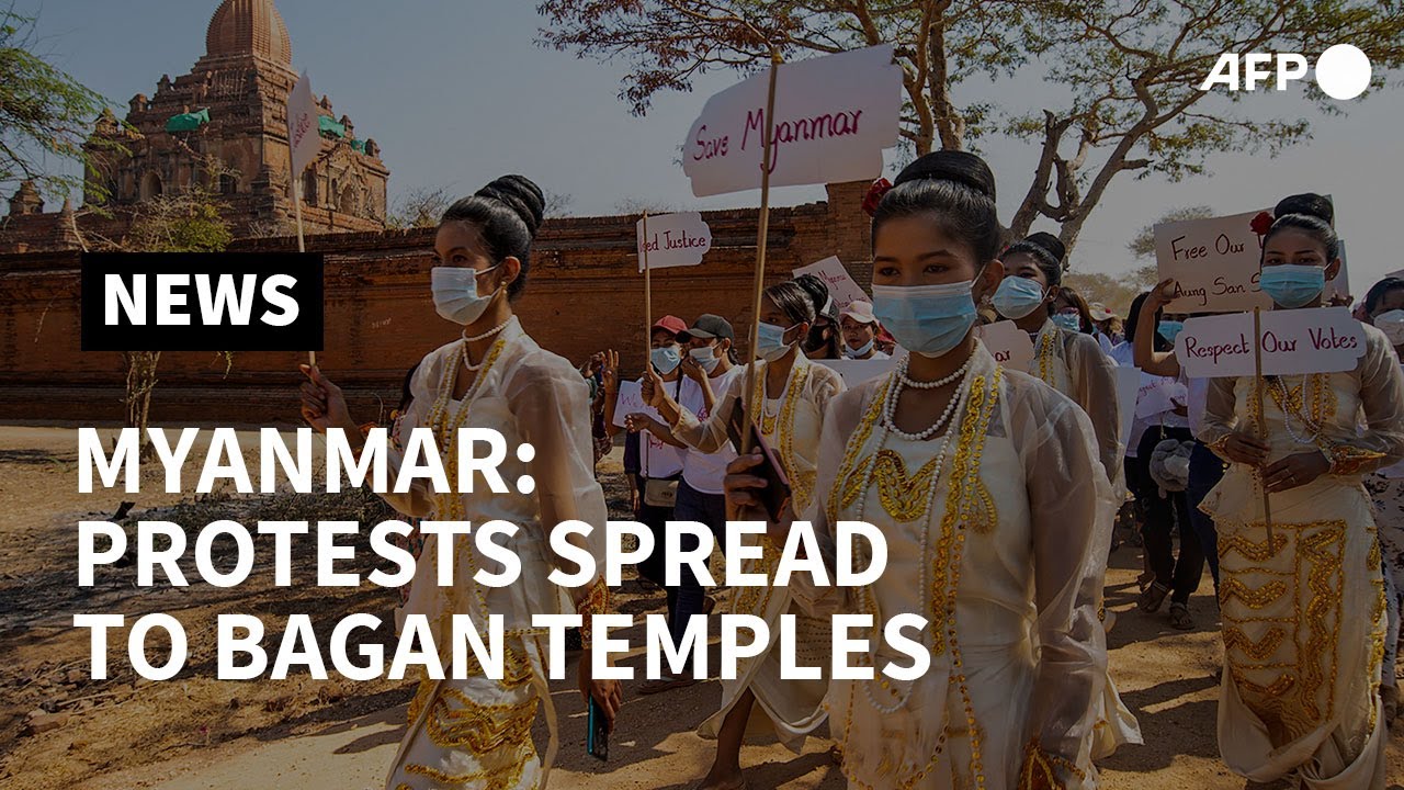 Myanmar protests spread to ancient temples of Bagan | AFP