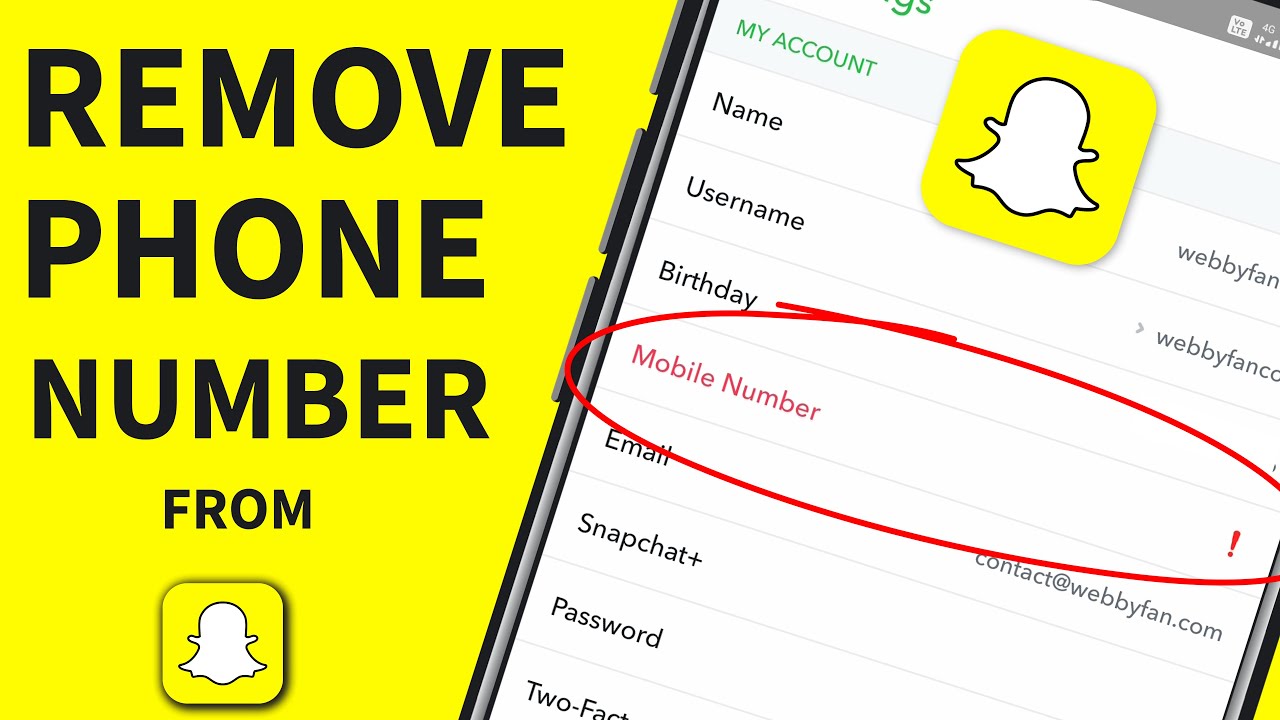 как удалить номер телефона из аккаунта Snapchat