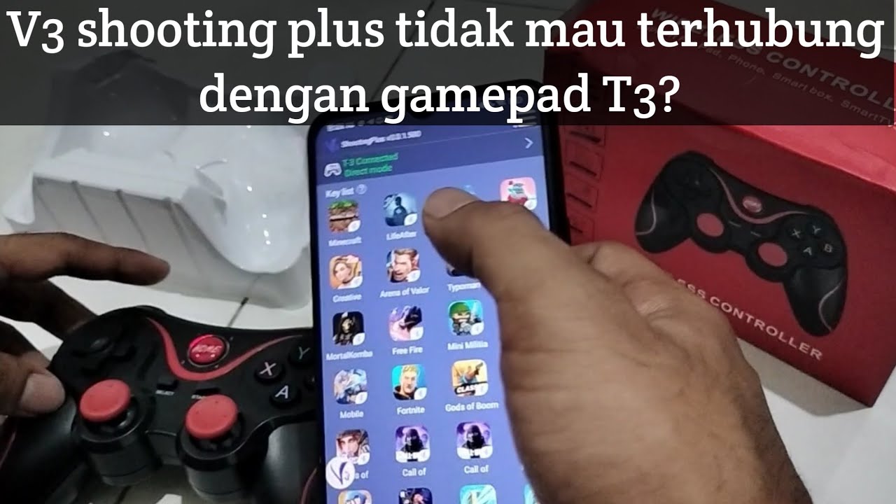 v3 shooting plus tidak mau terhubung dengan gamepad T3?