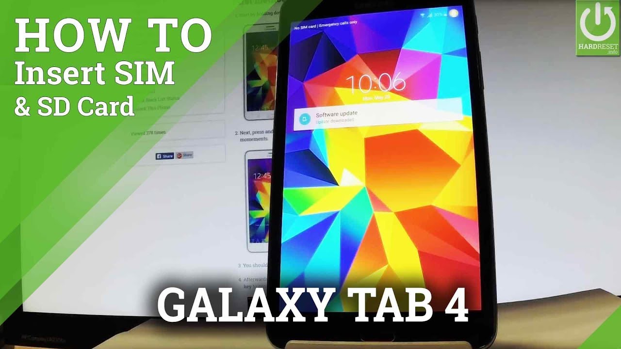 Вставьте SIM-карту и SD-карту в SAMSUNG Galaxy Tab 4 — настройте SIM-карту и SD-карту