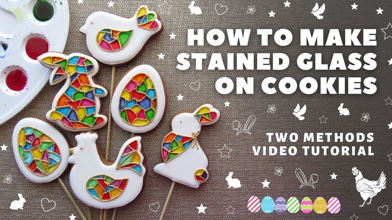 How to make a stained glass window on cookies. Two methods. Easter cake toppers. Easter cookies