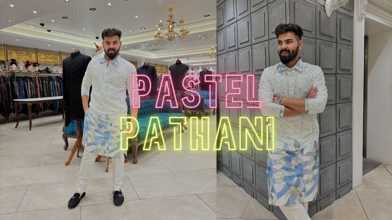 Pastel Color Pathani #Kurta For Men #kurtapajama For #wedding#haldi#sangeet#groom #weddingattire