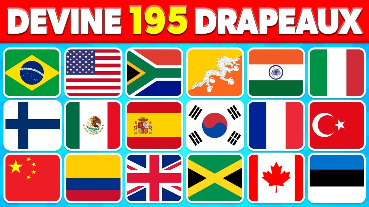 Devine les 195 DRAPEAUX du MONDE en 3 secondes 🚩🤔 | Quiz Drapeaux