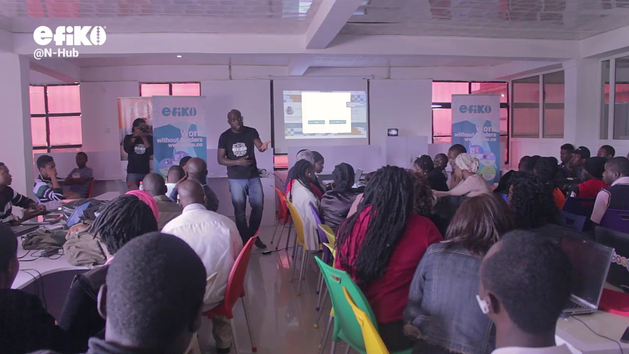 Co-Founder Henry demo's Efiko&reg; @nHub Jos 2