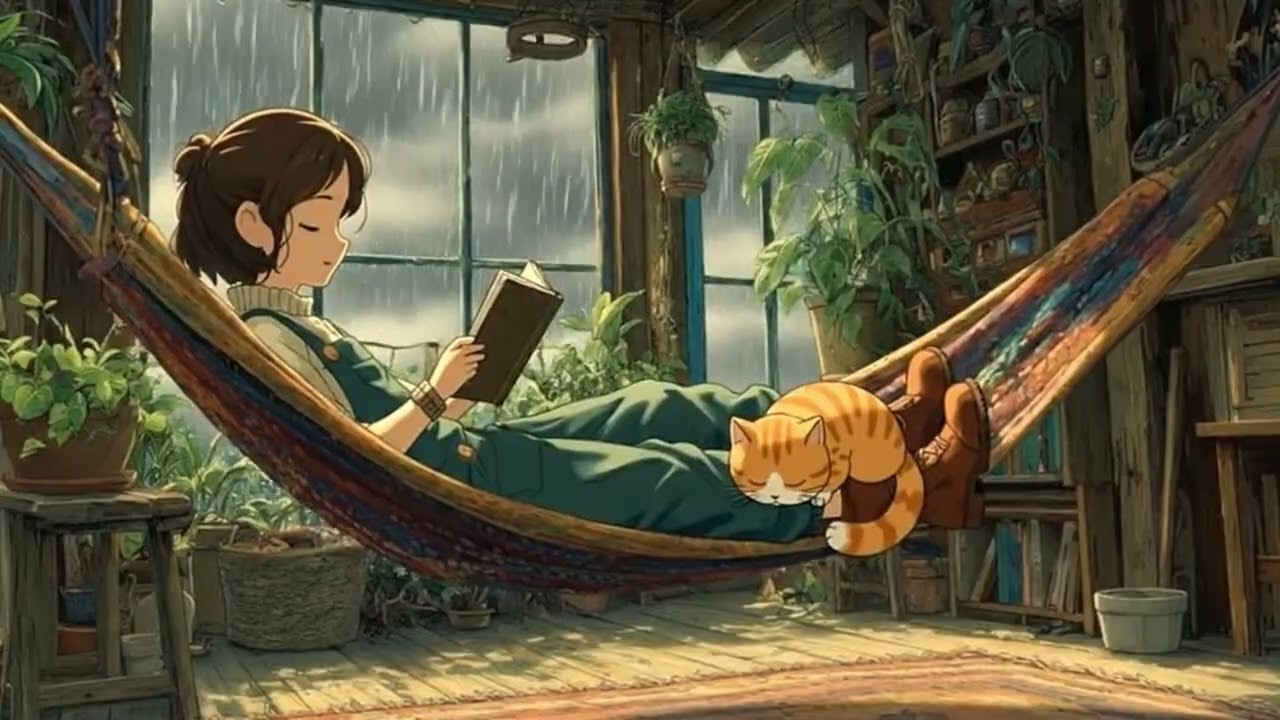 Cozy Rainy Day in a Ghibli Treehouse