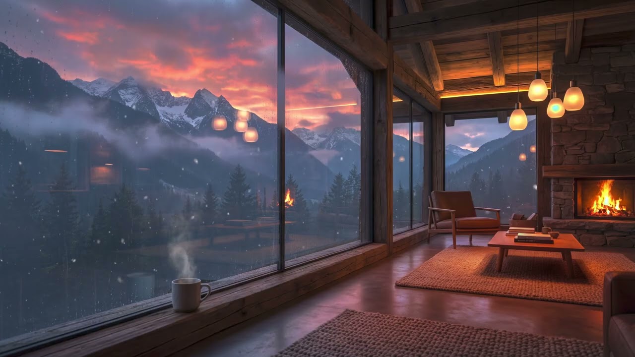 🔥 12 HOUR Cozy Cabin Fireplace in the Mountains | Relax, Unwind & Sleep