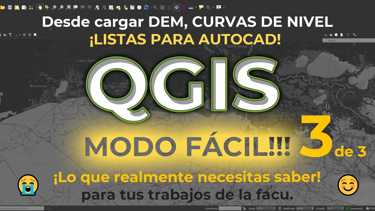 como EXPORTAR CURVAS DE NIVEL de QGIS a AUTOCAD de modo CORRECTO😭🌄😊✔