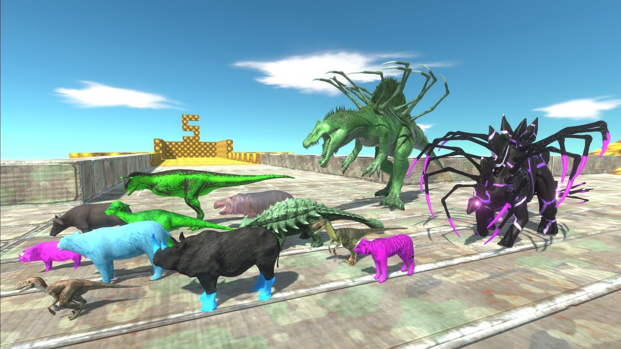 Escape from STEGOSAURUS & SPINOSAURUS ALIENS Map No5 - Animal Revolt Battle Simulator