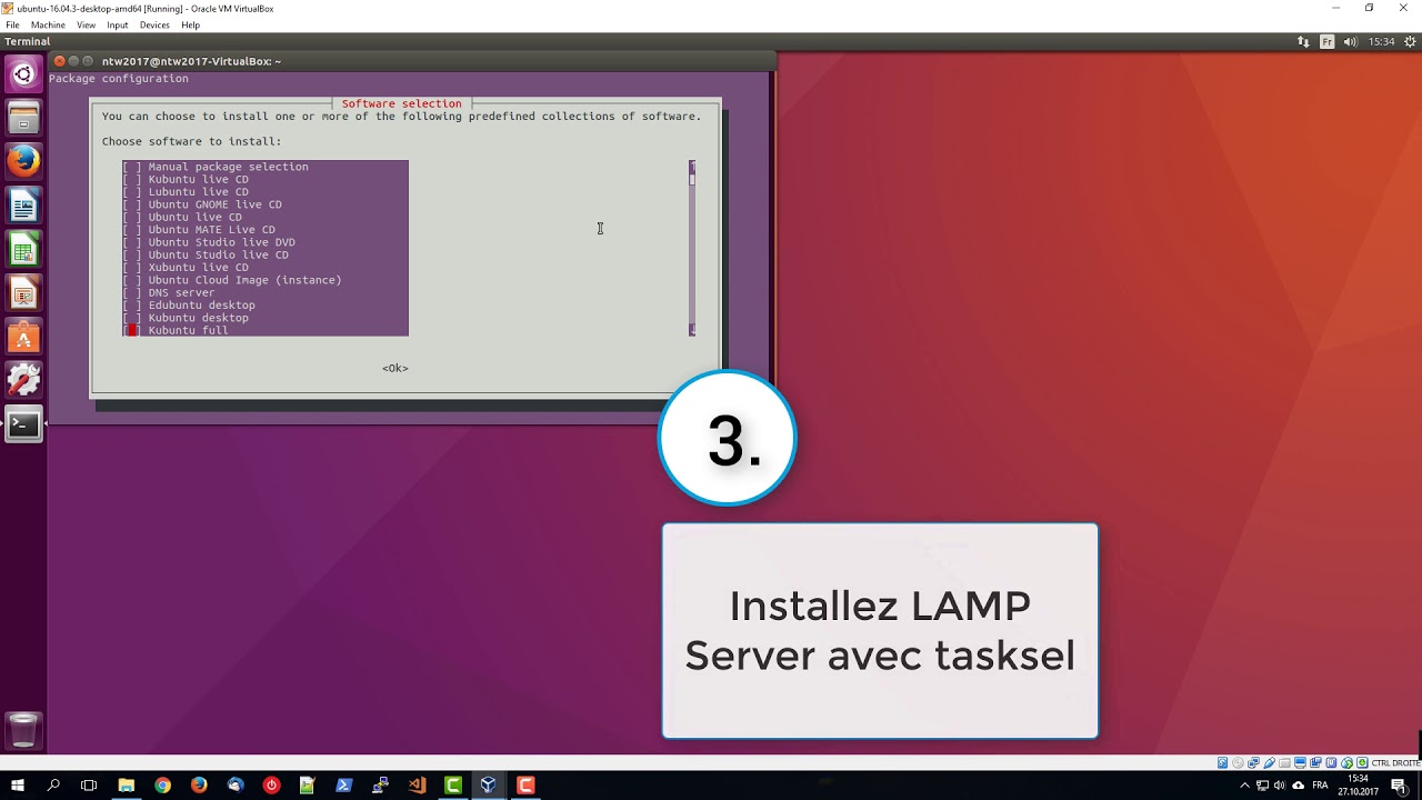 Installation Ubuntu Tasksel LAMP PHPMyAdmin Sublime Text