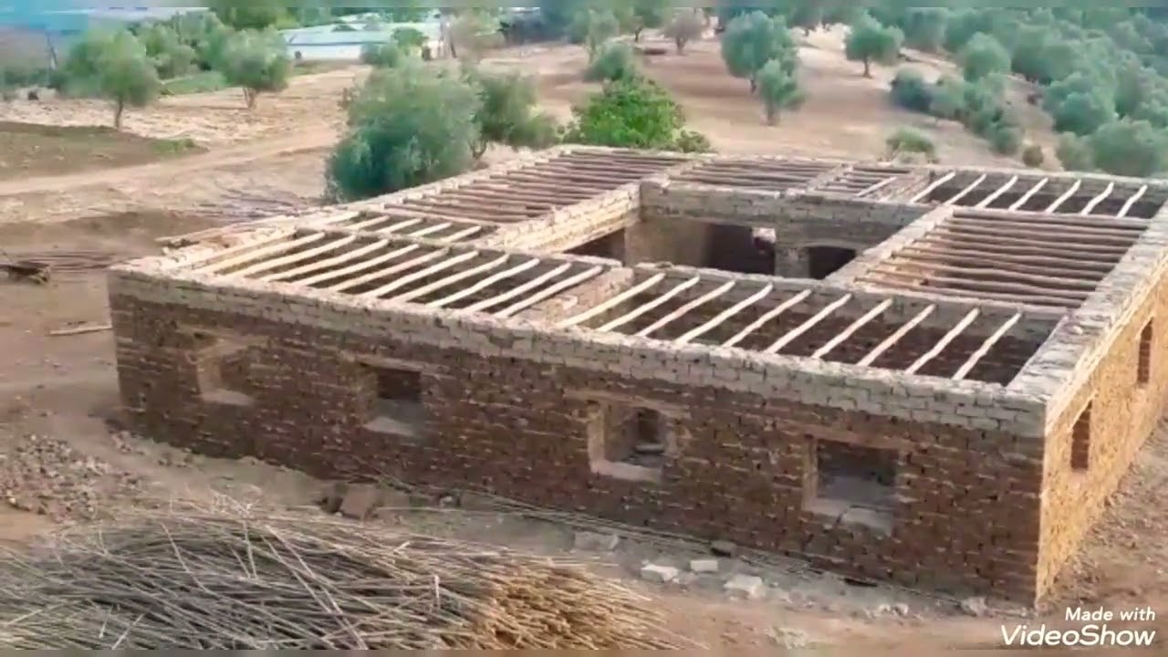 طريقة بناء منزيل بطين من البداية   إلى النهاية