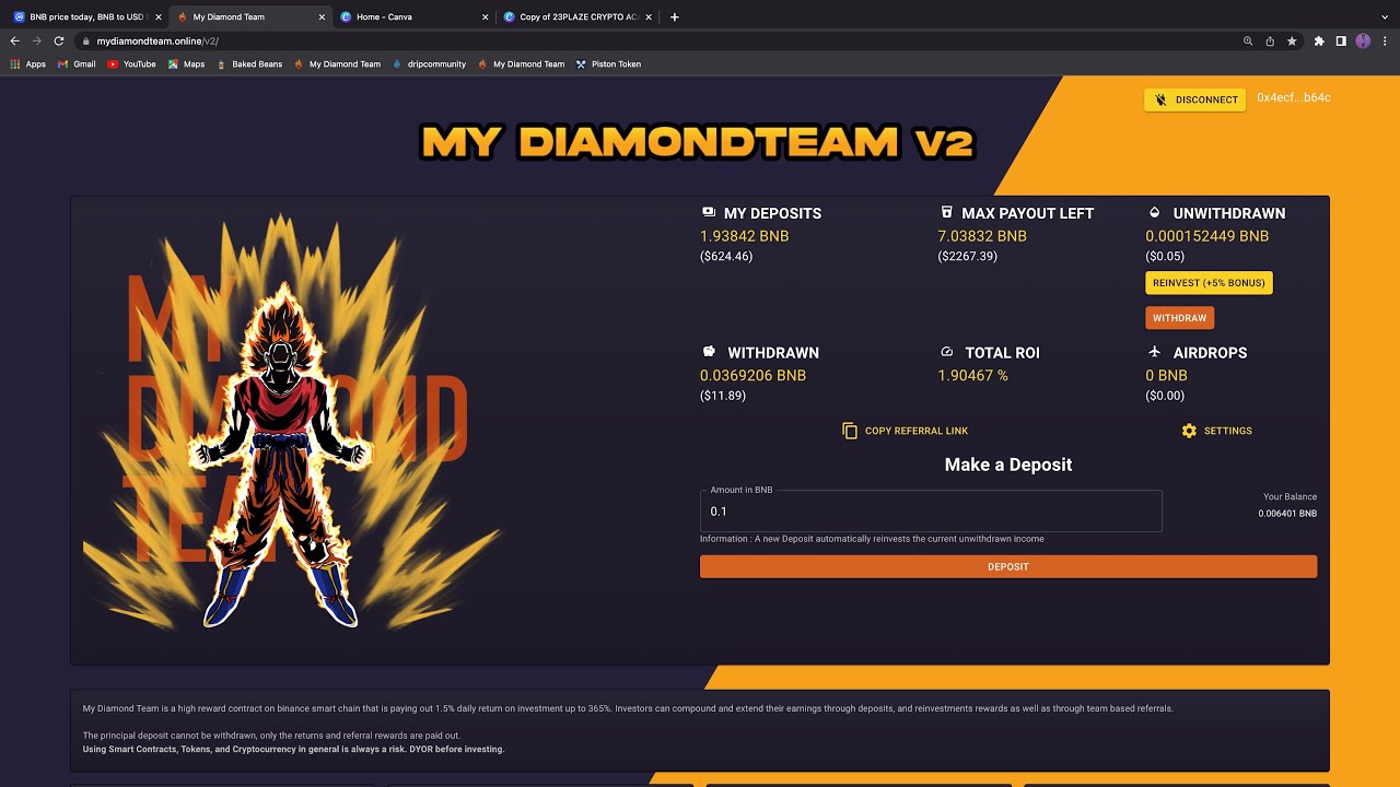 MY DIAMOND TEAM IS THE BEST 1.5% ROI PLATFORM AROUND LETS ARGUE!!!!!