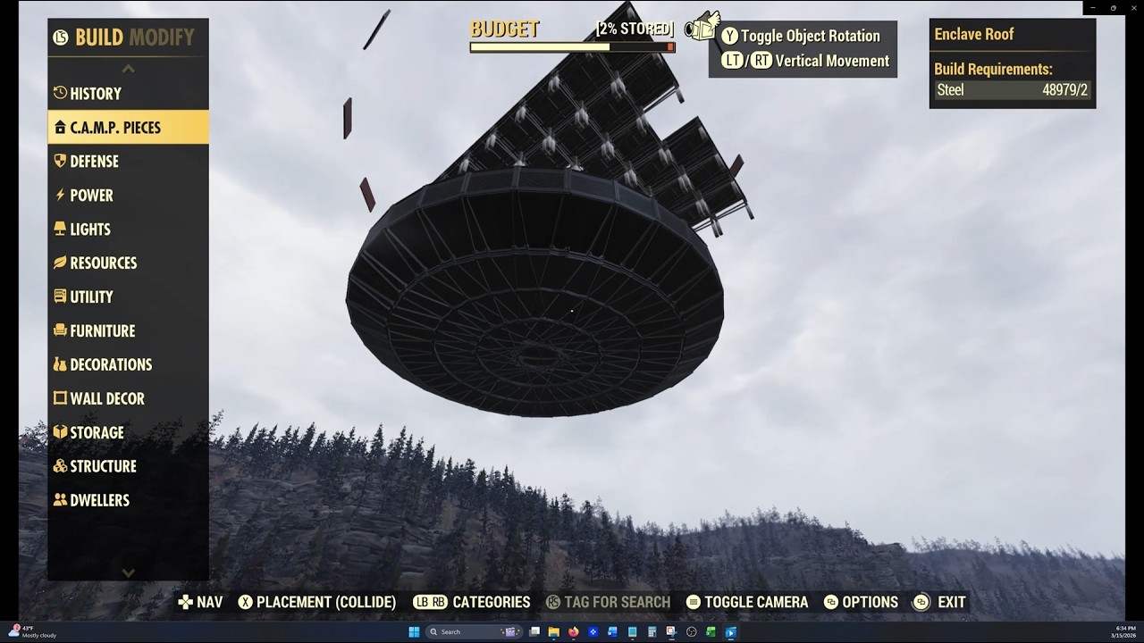 Fallout 76 Camp Builds - The Largest Alien Ship