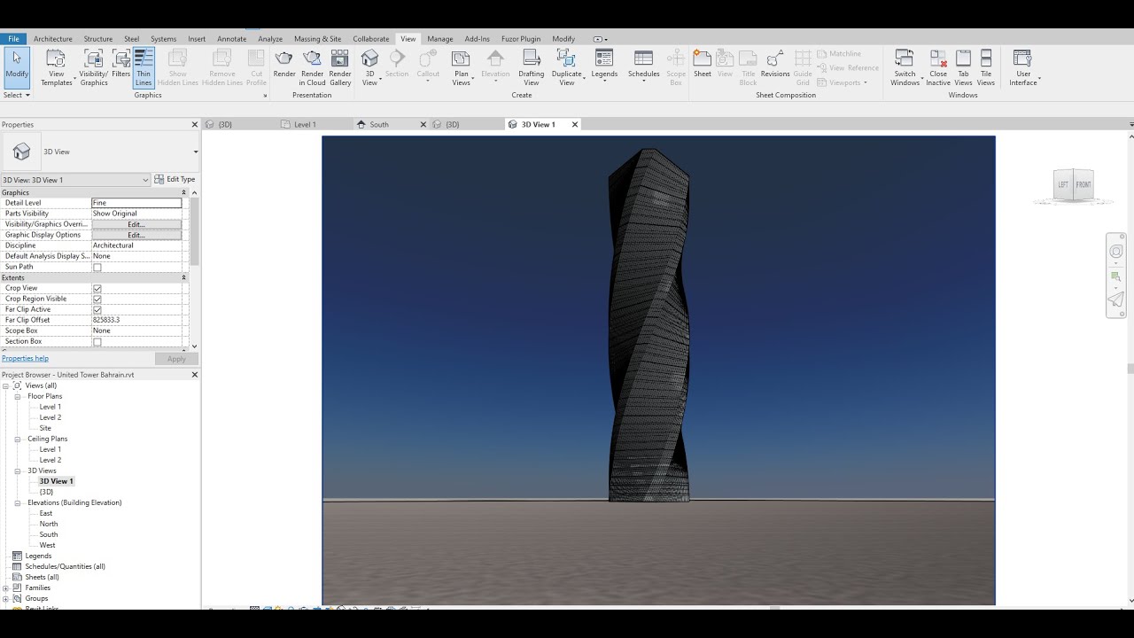 Creating Twisted Building in Revit (United Tower - Bahrain) - Part 2