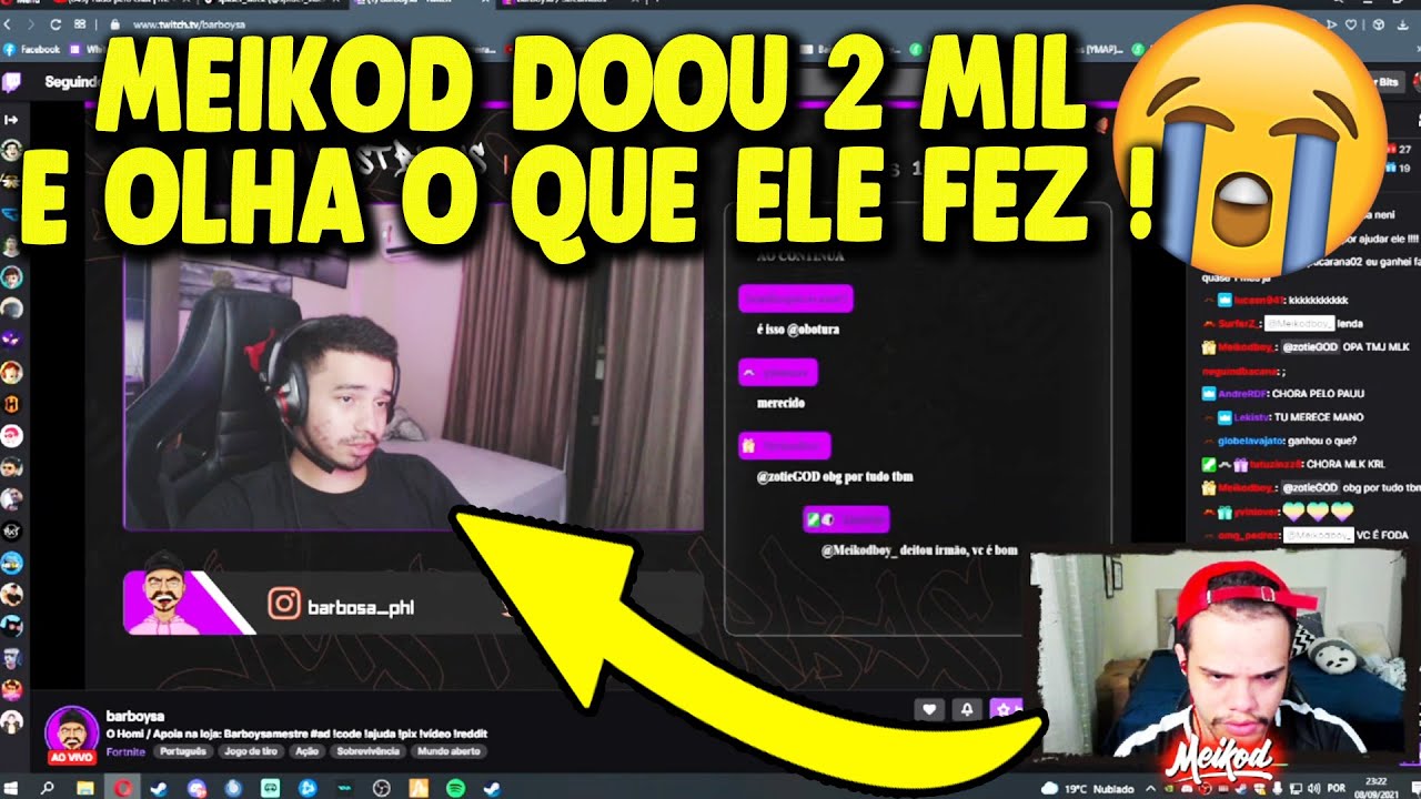 MEIKOD DOOU 2000 REAIS E FEZ O BARBOYSA CHORAR !