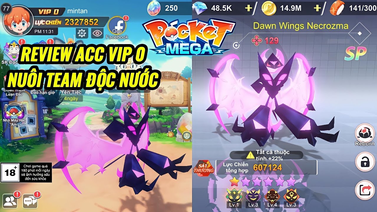 POCKET MEGA - VIP 0 : Review Acc Vip 0 nuôi Team Độc Nước cũng đã đạt thứ hạng và thành tích đáng kể