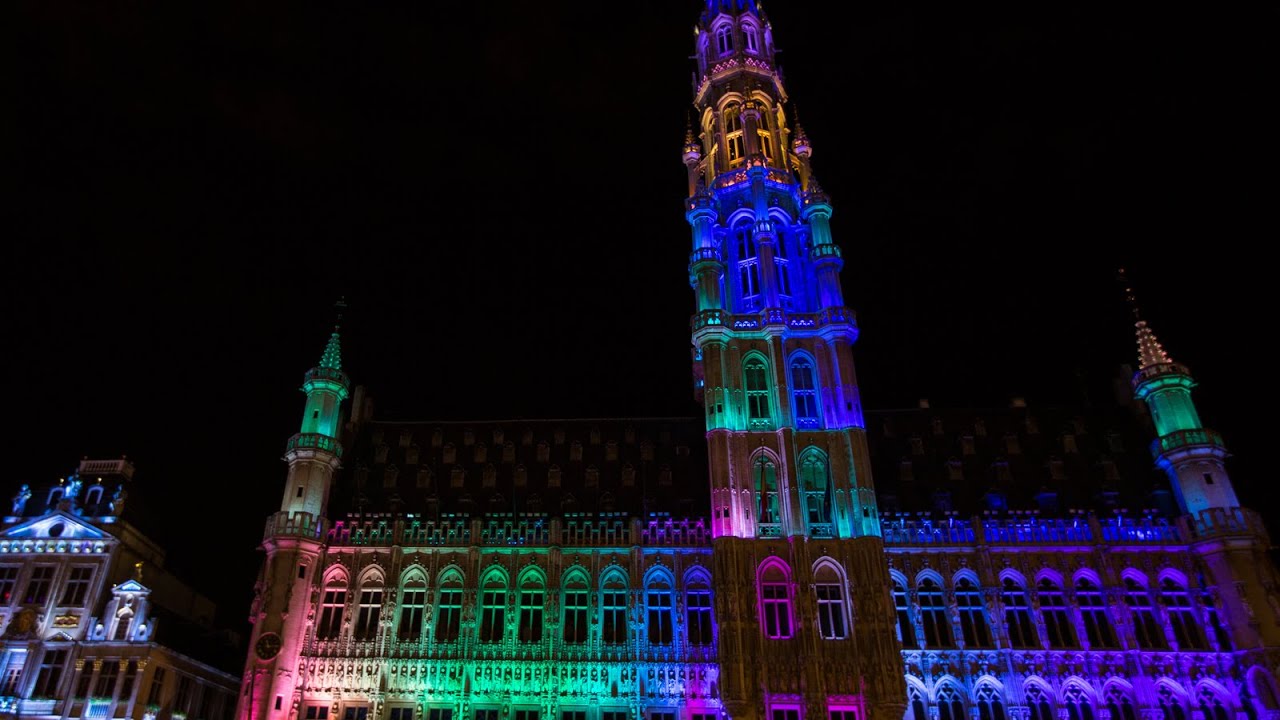 Grand Place 'Magical History City' Sound and Light Show 2014, Brussels, Belgium