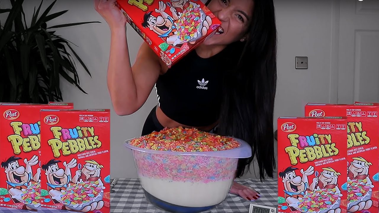 Girl Vs. GIANT BOWL OF FRUITY PEBBLES CHALLENGE | Vs. Matt Stonie | GirlVsfood.