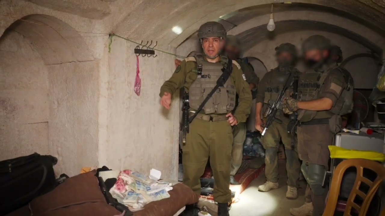 IDF Spokesman Effie Defrin shows a Hamas terrorist tunnel