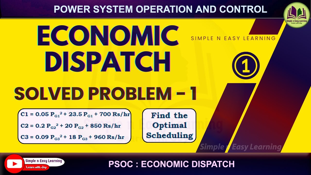Economic Dispatch | Solved Problem - 1| Power system operation and control l PSOC | Lambda iteration