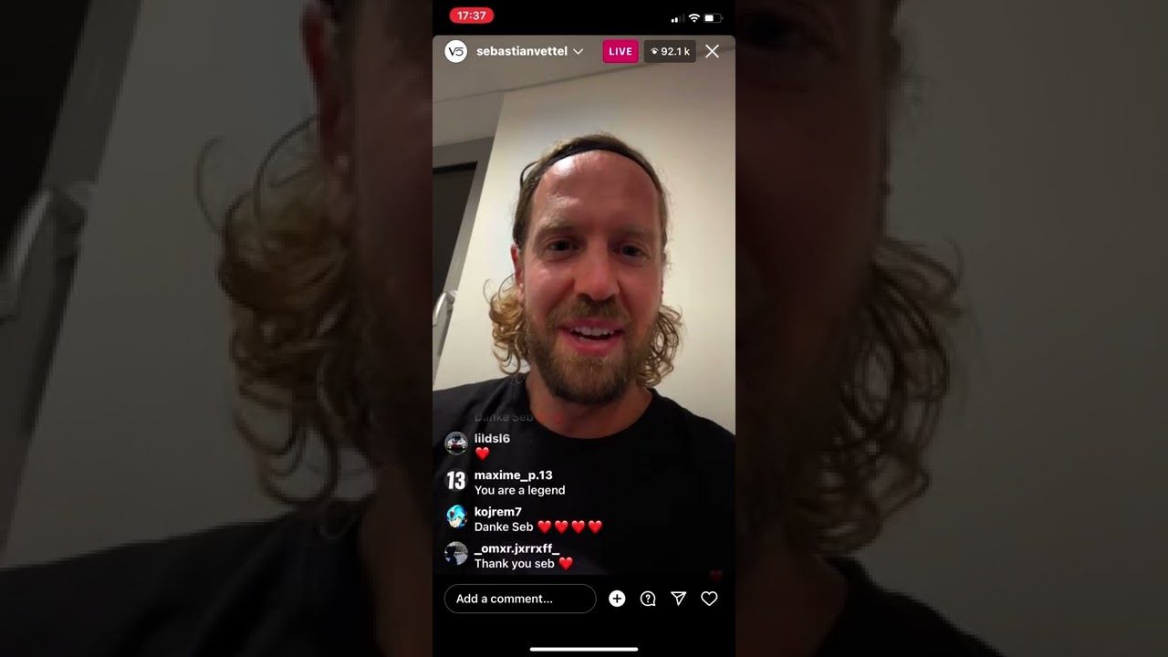 Sebastian Vettel Instagram Live 20/11/2022
