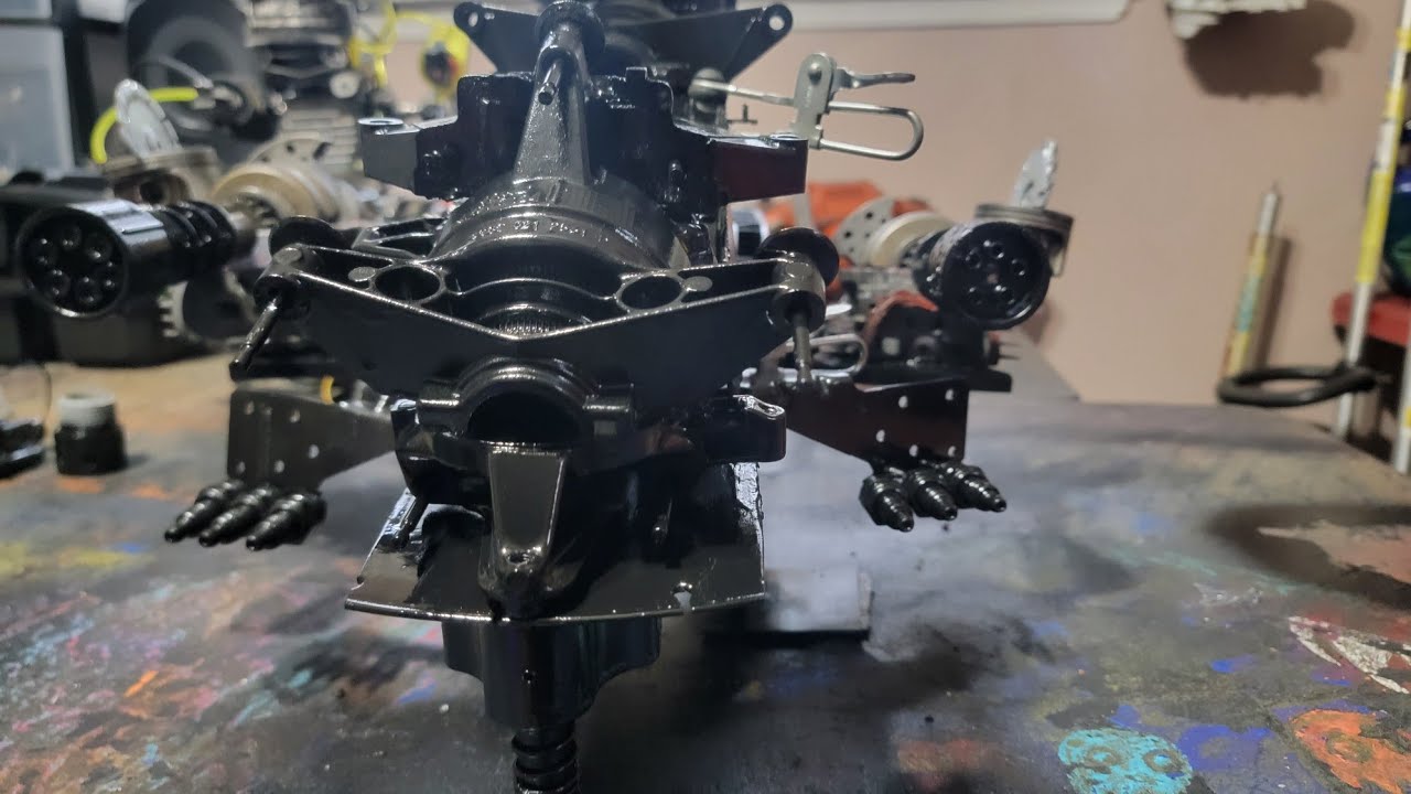 Helicopter made out of broken motors  