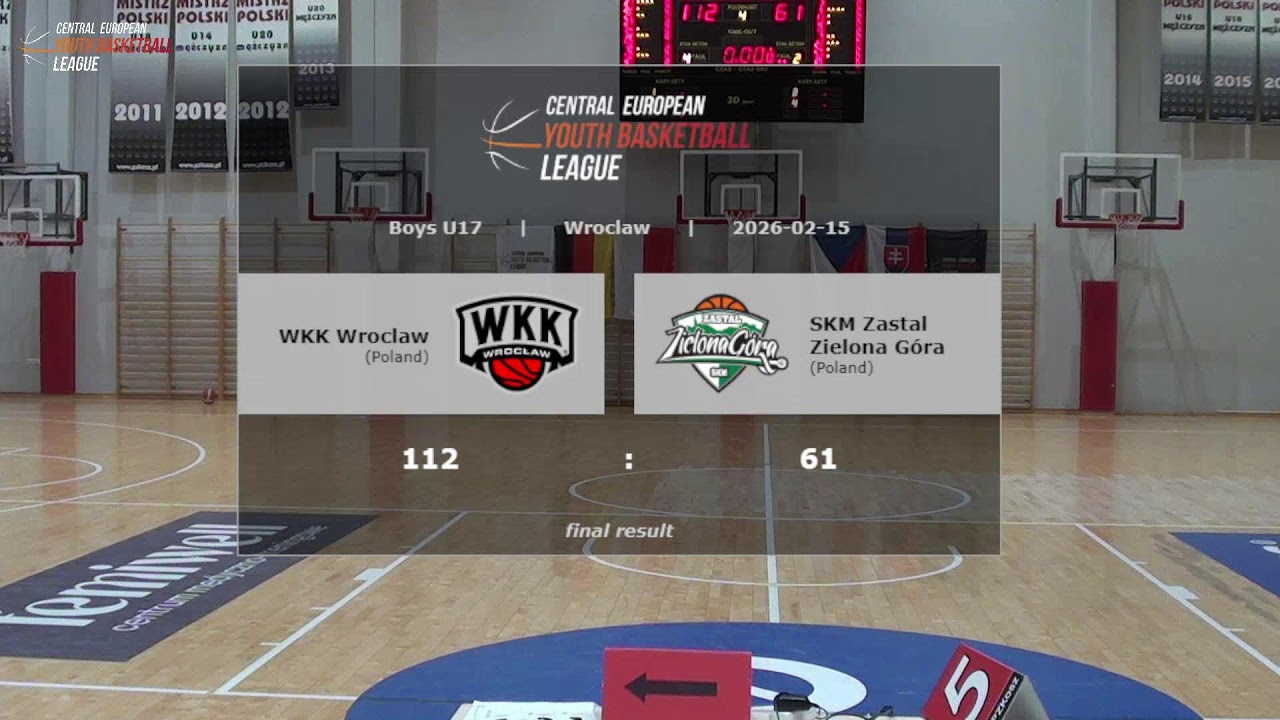 CEYBL U17, 15. 2. 2026, WKK Wroclaw - SKM Zastal Zielona Góra