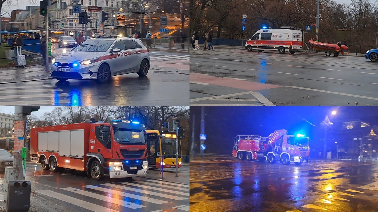 [HIT] [RZADKOŚĆ] Dojazdy oraz przejazdy służb ratunkowych do busa w fosie miejskiej we Wrocławiu 🚒🚓🚨
