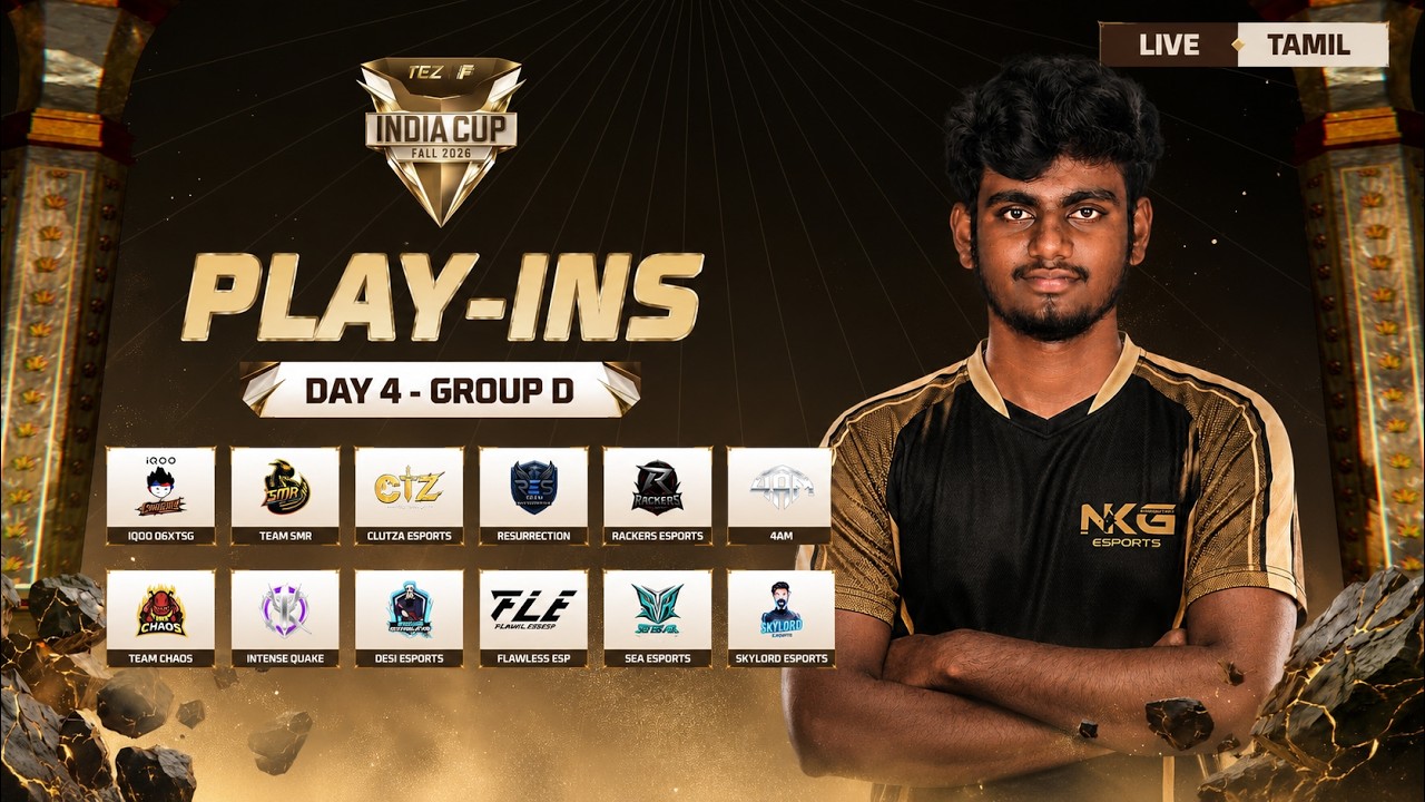 Tamil Watch Party TEZ FFMIC 2026 Fall🔥| Play-Ins Day 4-Group D | Free Fire Max