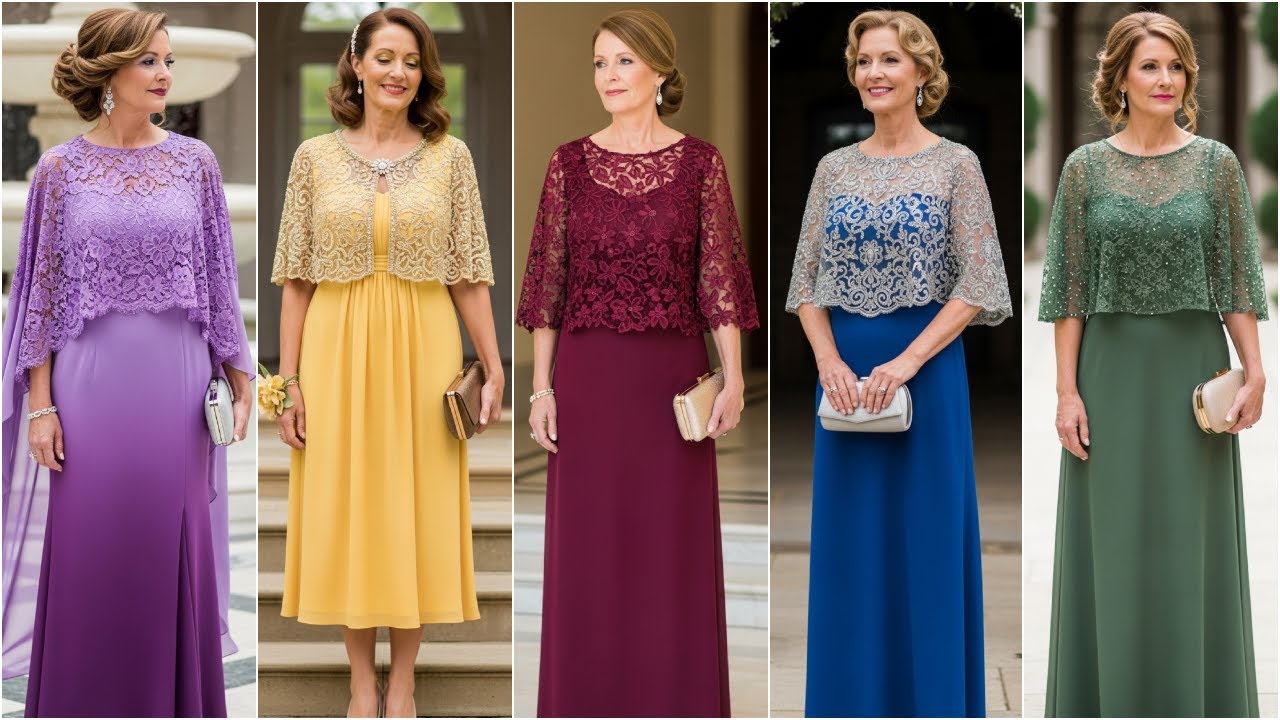 Lace Capelet Mother of The Bride Dresses - Elegant Mother of the Bride Wedding Day Looks
