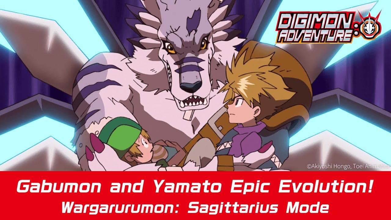 「DIGIMON ADVENTURE:」Gabumon and Yamato Epic Evolution! Wargarurumon: Sagittarius Mode
