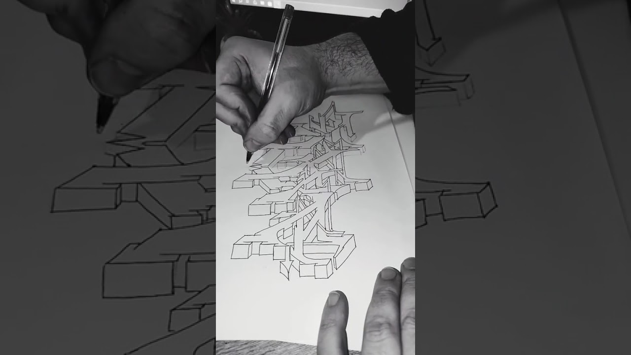 Wildstyle graffiti sketch timeline part 4/5.