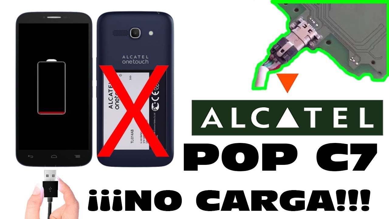 Como reparar puerto de carga Alcatel Pop C7 NO CARGA