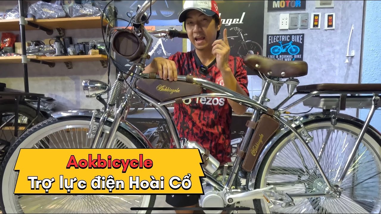 Xe Đạp Cổ Kiểu Nhật 2024 Có Gắn Trợ Lực Điện #Aokbicylec Motor Trục Giữa Pin Dời Đi Phố Đẹp Cao Cấp