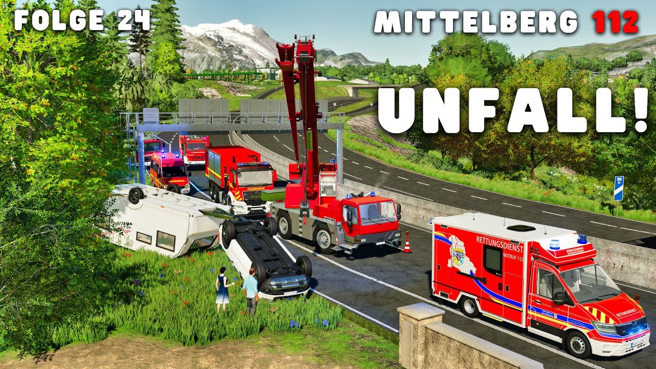 MITTELBERG 112 - WOHNWAGEN ÜBERSCHLÄGT sich auf AUTOBAHN! Einsatz für die Freiwillige Feuerwehr