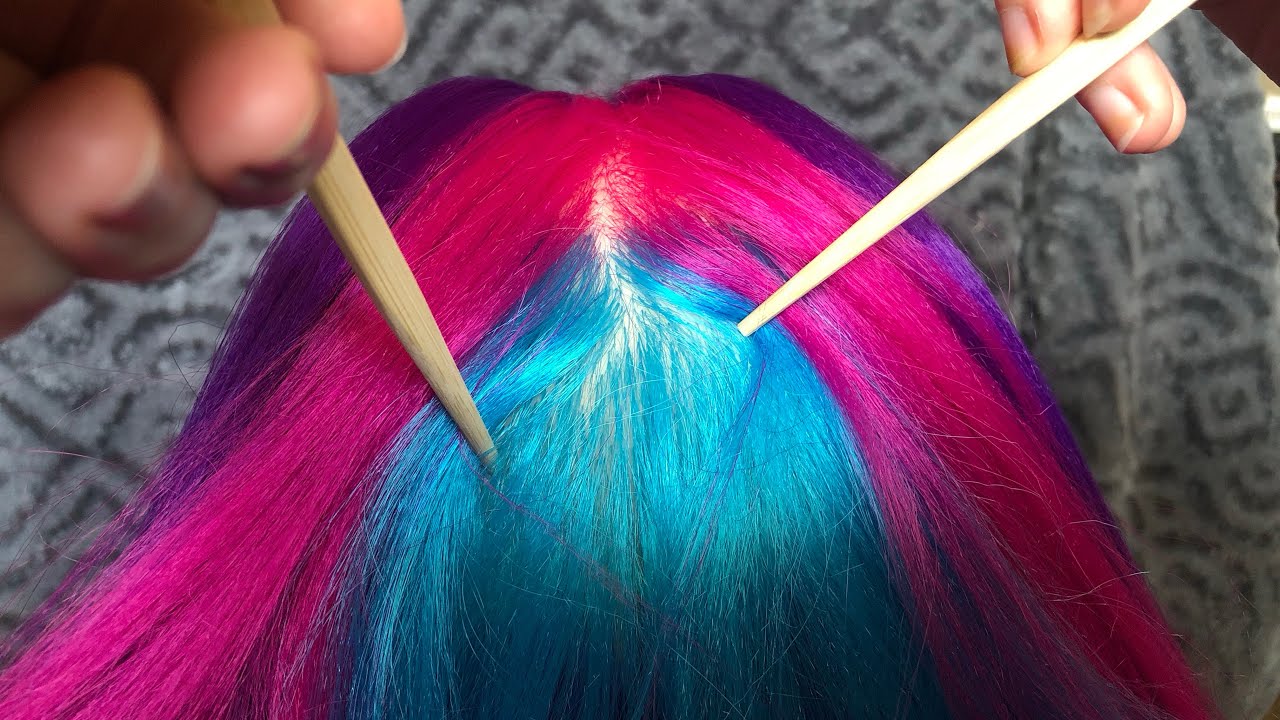 ASMR scalp check and scalp scratching with chopsticks (no talking)
