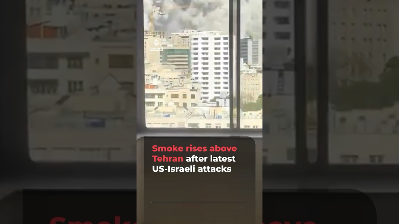 Smoke rises above Tehran after latest US-Israeli attacks | AJ #shorts