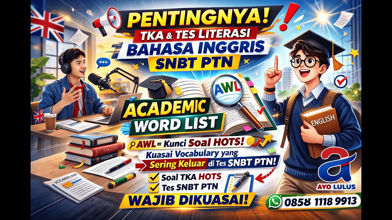 DAFTAR KATA YANG PALING SERING KELUAR PADA TEKS TKA & TES LITERASI BAHASA INGGRIS SNBT PTN