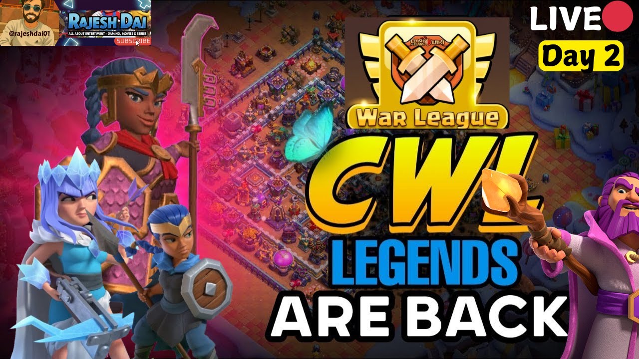 LIVE 🔴 | CWL Day 2 | CWL Attacks, Base Visits, War Strategies & More | Clash Of Clans Live 