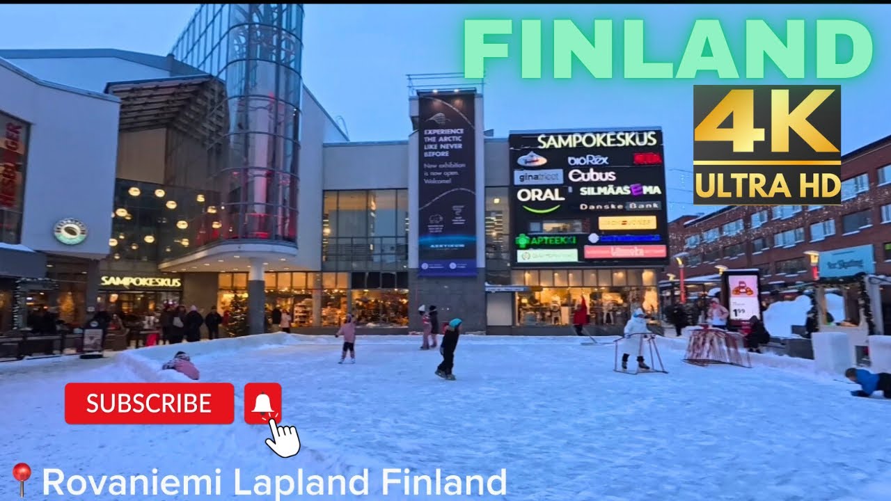 Peaceful Winter Walk in Rovaniemi ❄️ | Explore Lapland, Finland in 4K