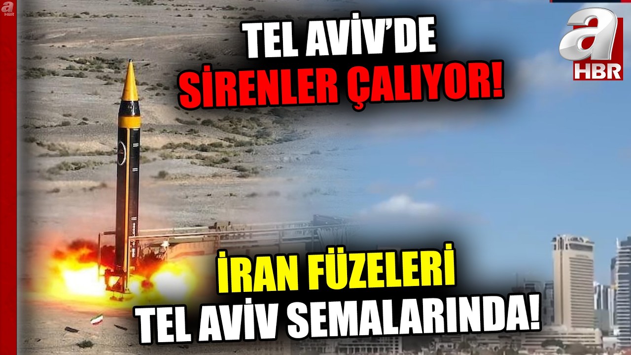 İran Füzeleri Tel Aviv Semalarında! Tel Aviv'de Sirenler Çalıyor... | A Haber