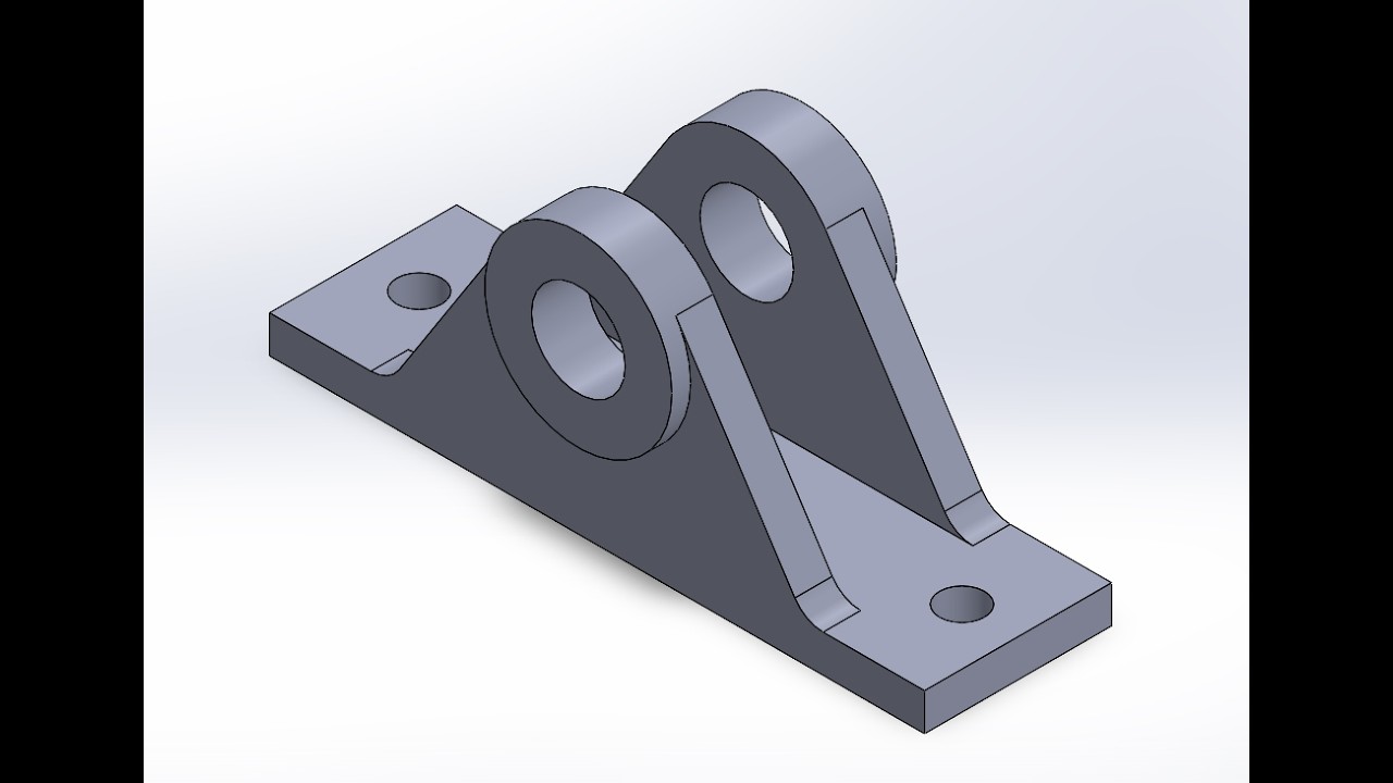 Mechanical Bracket Drawing Practice | AutoCAD / SolidWorks Tutorial for Beginners