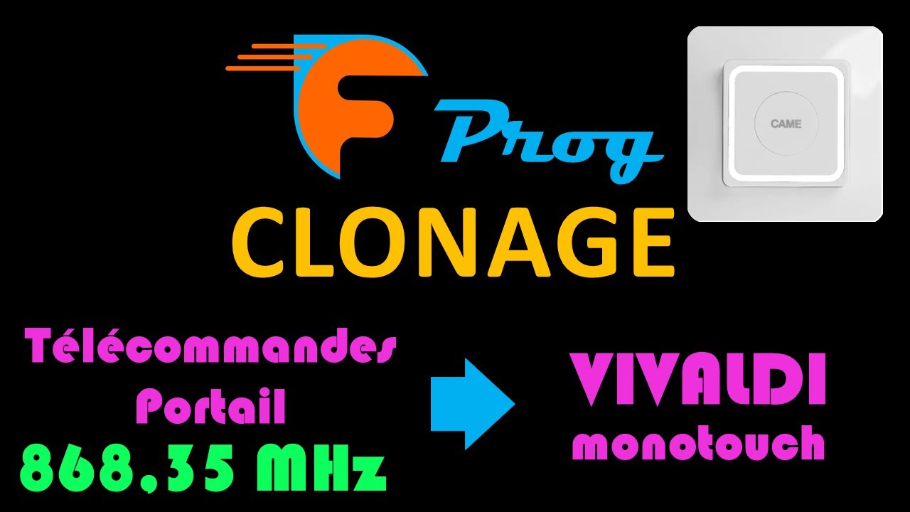 Comment copier une télécommande de portail 868,35 MHz vers VIVALDI monotouch CAME