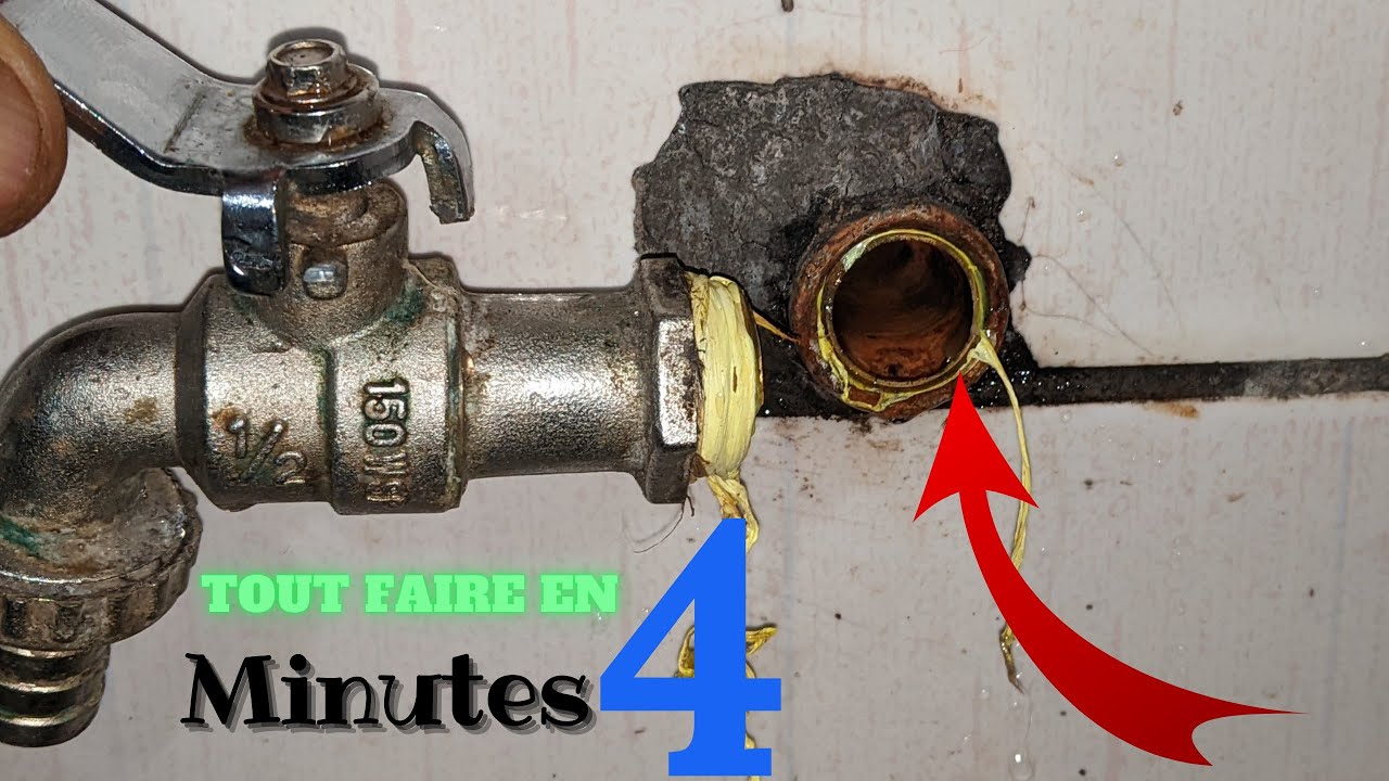comment extraire et remplacer un robinet de puisage Cassé dans le mur en 4 MINUTES ?