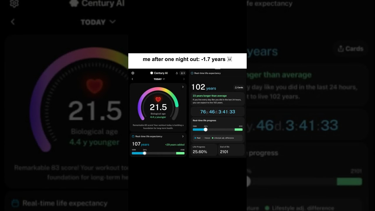 search 'Century AI' in the app store  track your biological age daily and discover you life expecta