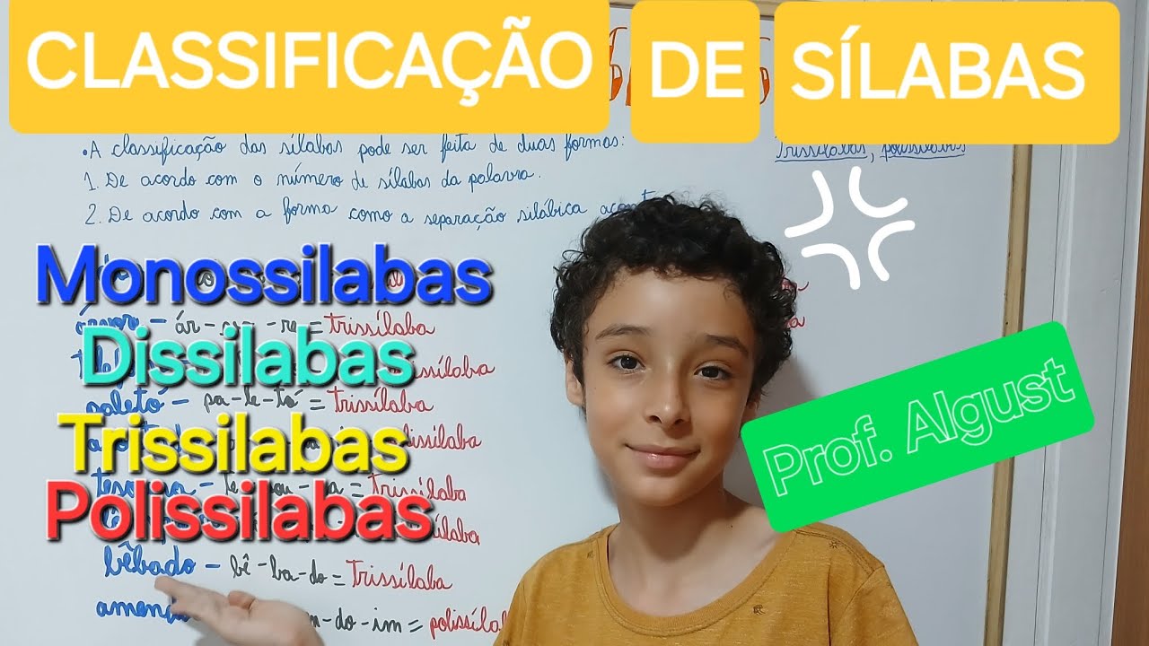 Classifica&ccedil;&atilde;o de Silabas / MONOSSILABAS DISSILABAS TRISSILABAS e POLISSILABAS /Prof.Algust